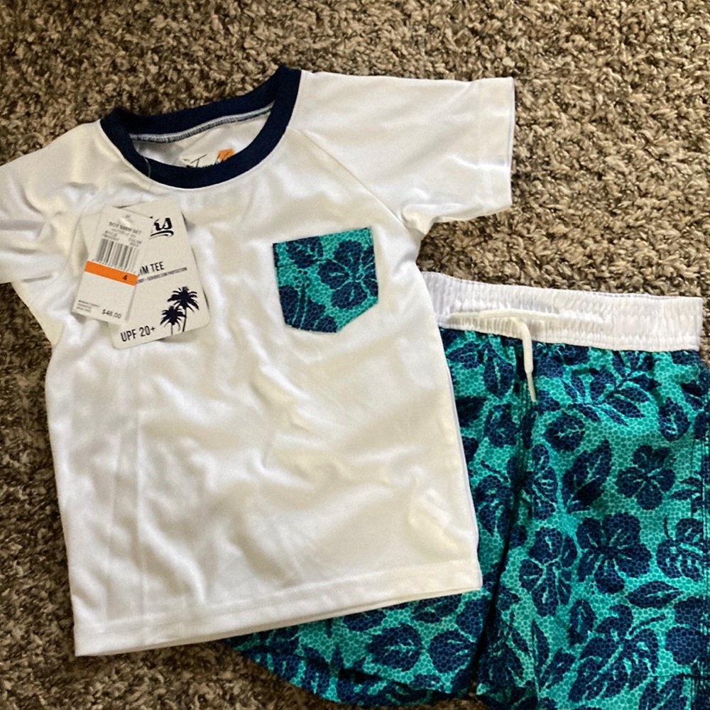 NWT 2pc swim trunks and rash guard by Trunks Surf & Swim Co.